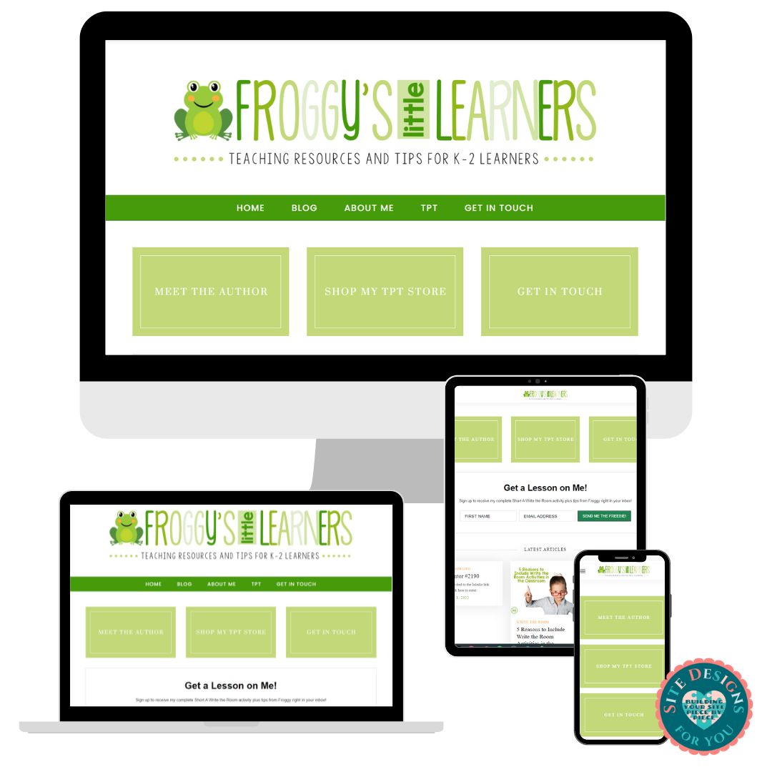 Web Designs by Site Designs for You Froggy's Little Learners web design for WordPress by Site Designs for You