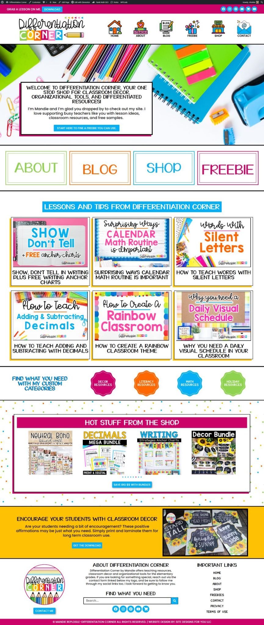 Differentiation Corner, Classroom Decor And So Much More!