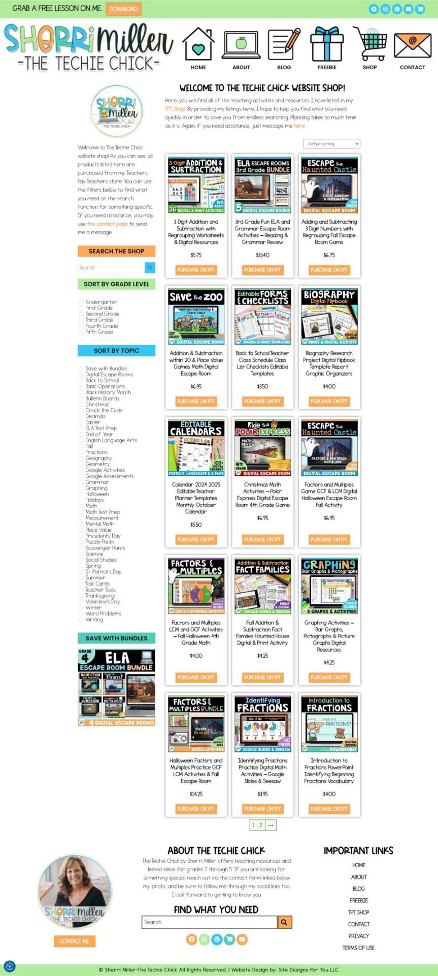 The Techie Chick Website Shop Preview