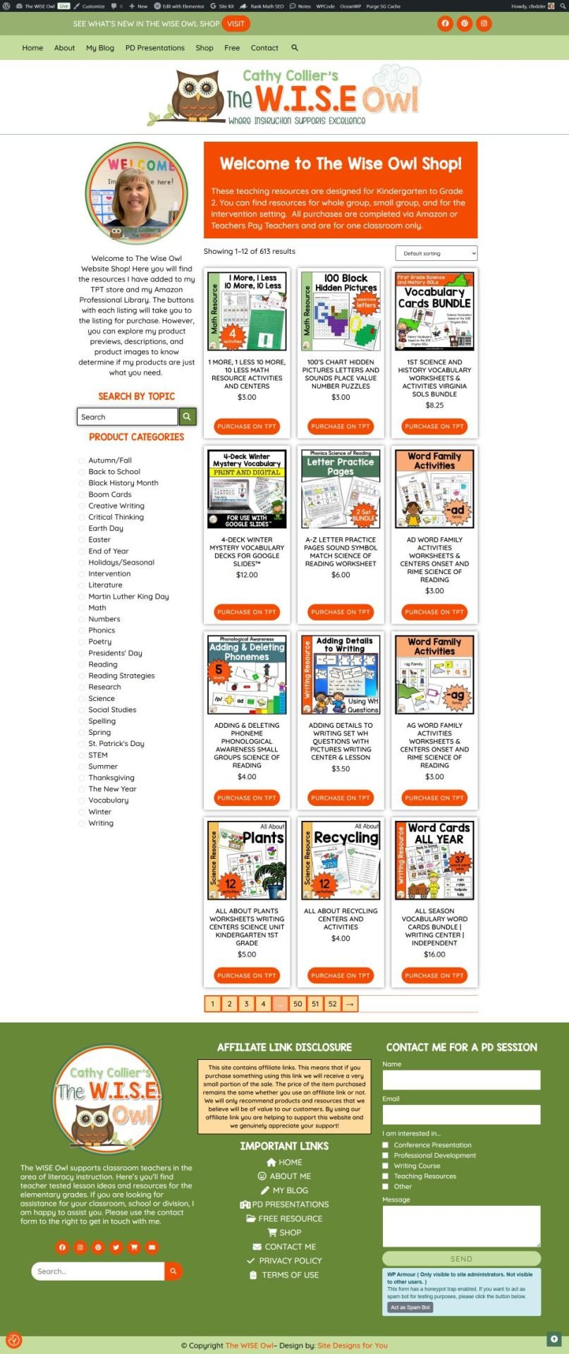 Find Literacy Resources in The WISE Owl Website Shop for Grades K to 2 Find Literacy Resources in The WISE Owl Website Shop for Grades K to 2