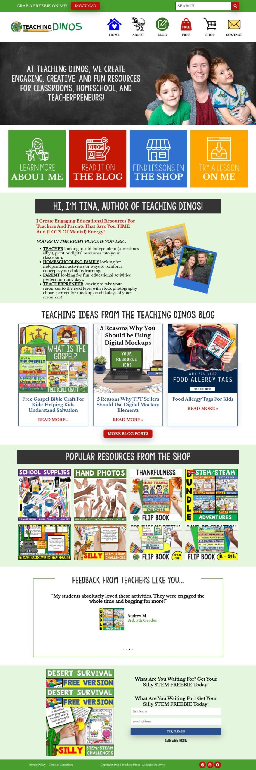 Teaching Dinos gets a New Wordpress Look!