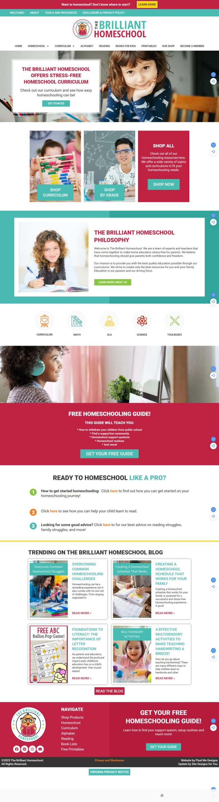 The Brilliant Homeschool's Brilliant New Design