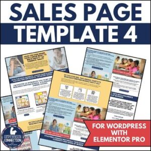 Sales Page Template 4 for WordPress using Elementor Pro for TPT Sellers