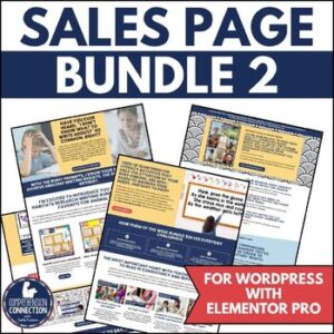 Sales Page Templates Bundle 2 for WordPress using Elementor Pro for TPT Sellers 1