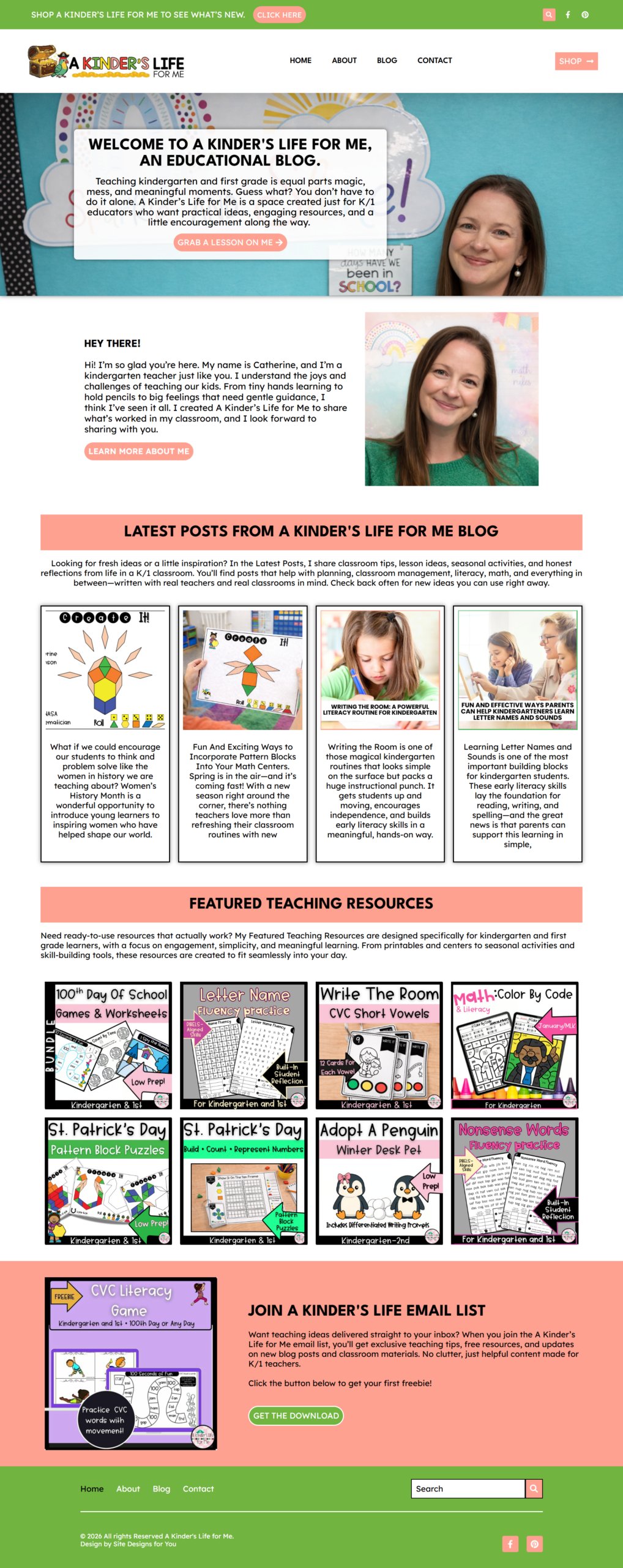 A Kinder's Life for Me Starter Site